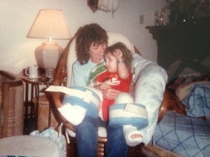 My casts and foam bumpers at two year old. My grandma is holding me :)
